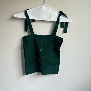 Green crop top with buttons